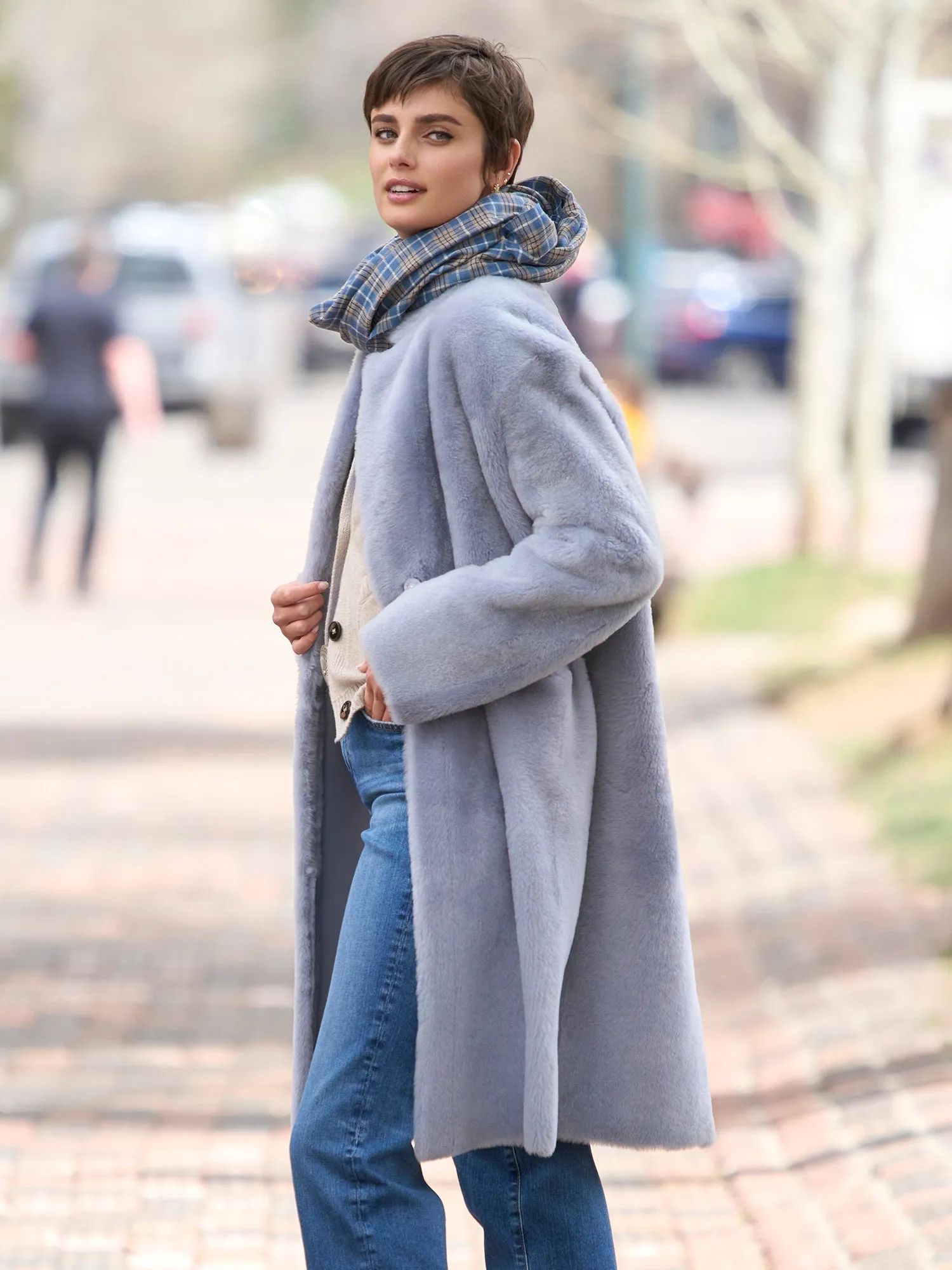 Chic Reversible Shearling Coat by Audette