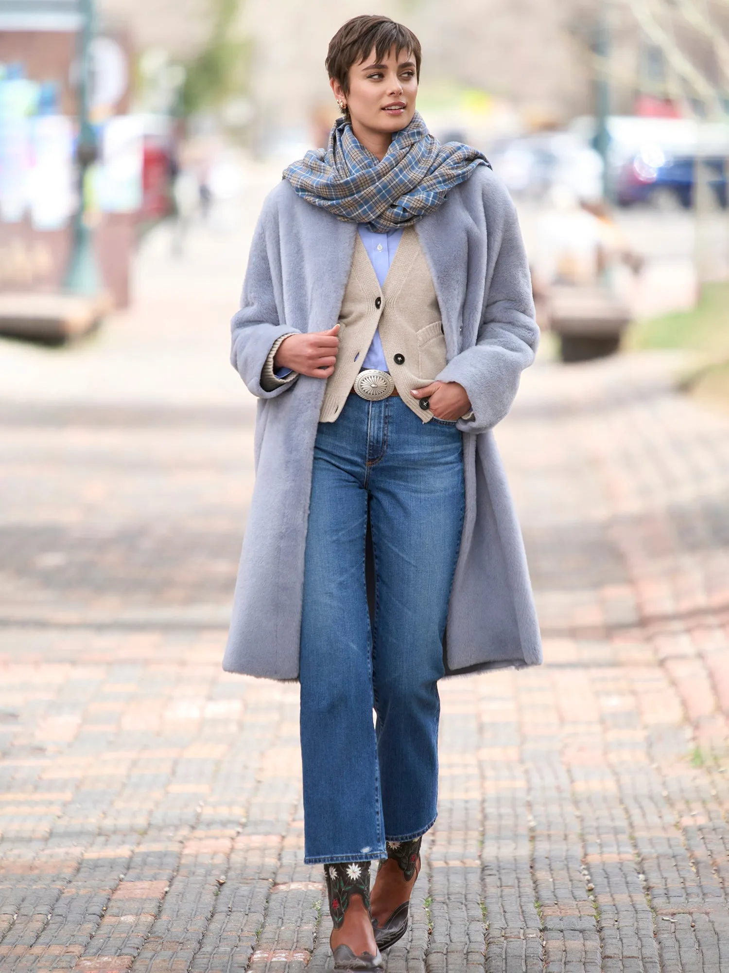 Chic Reversible Shearling Coat by Audette
