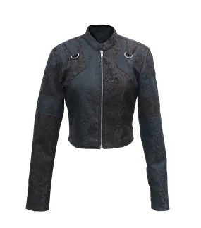 Black Brown Brocade Ladies Jacket