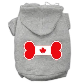 Bone Shaped Canadian Flag Screen Print Pet Hoodies Grey Xs (8)