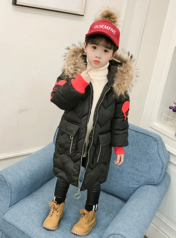 Girl Long Padded Down Cotton-padded Jacket