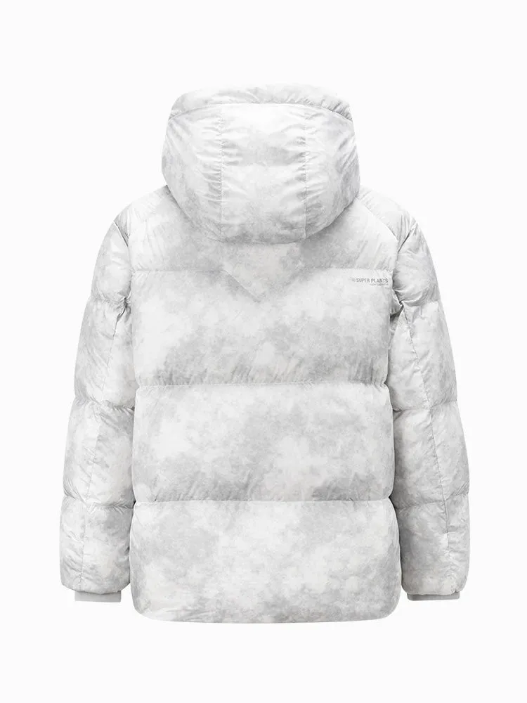 Men's short thick down jacket