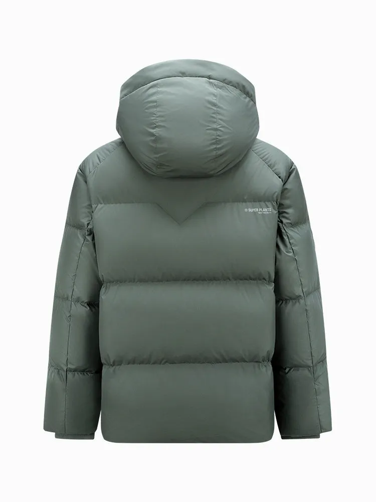 Men's short thick down jacket