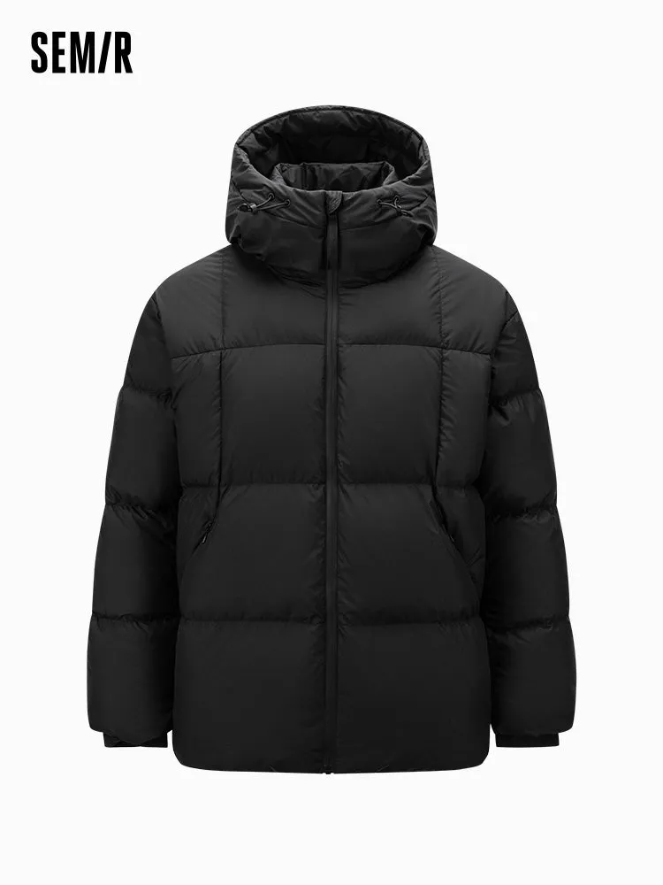 Men's short thick down jacket