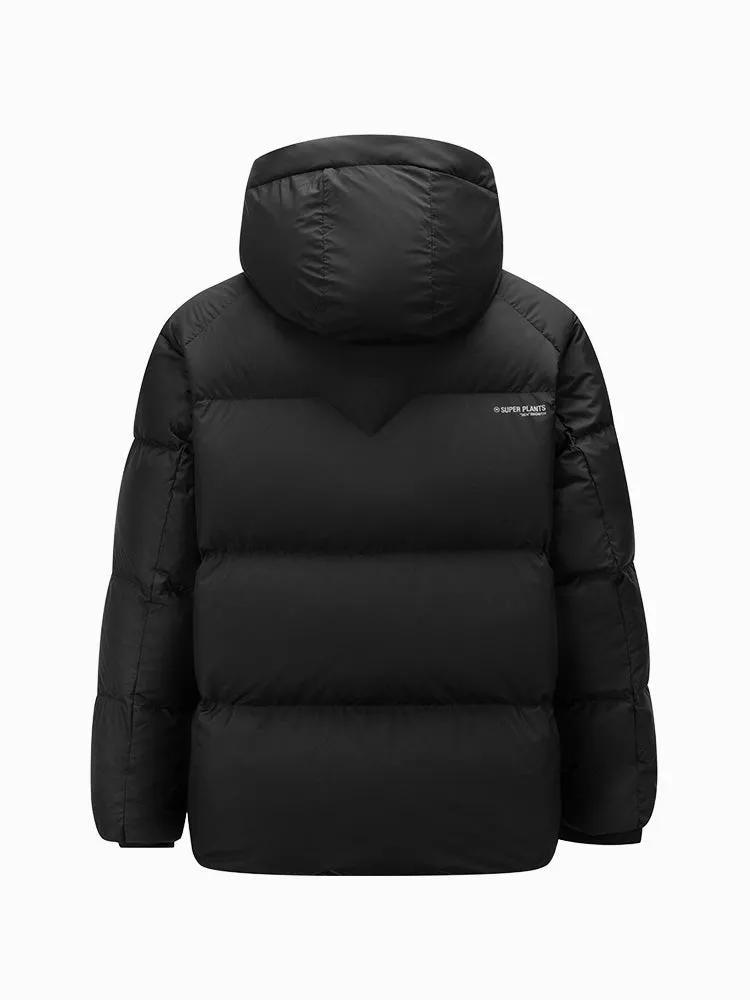 Men's short thick down jacket