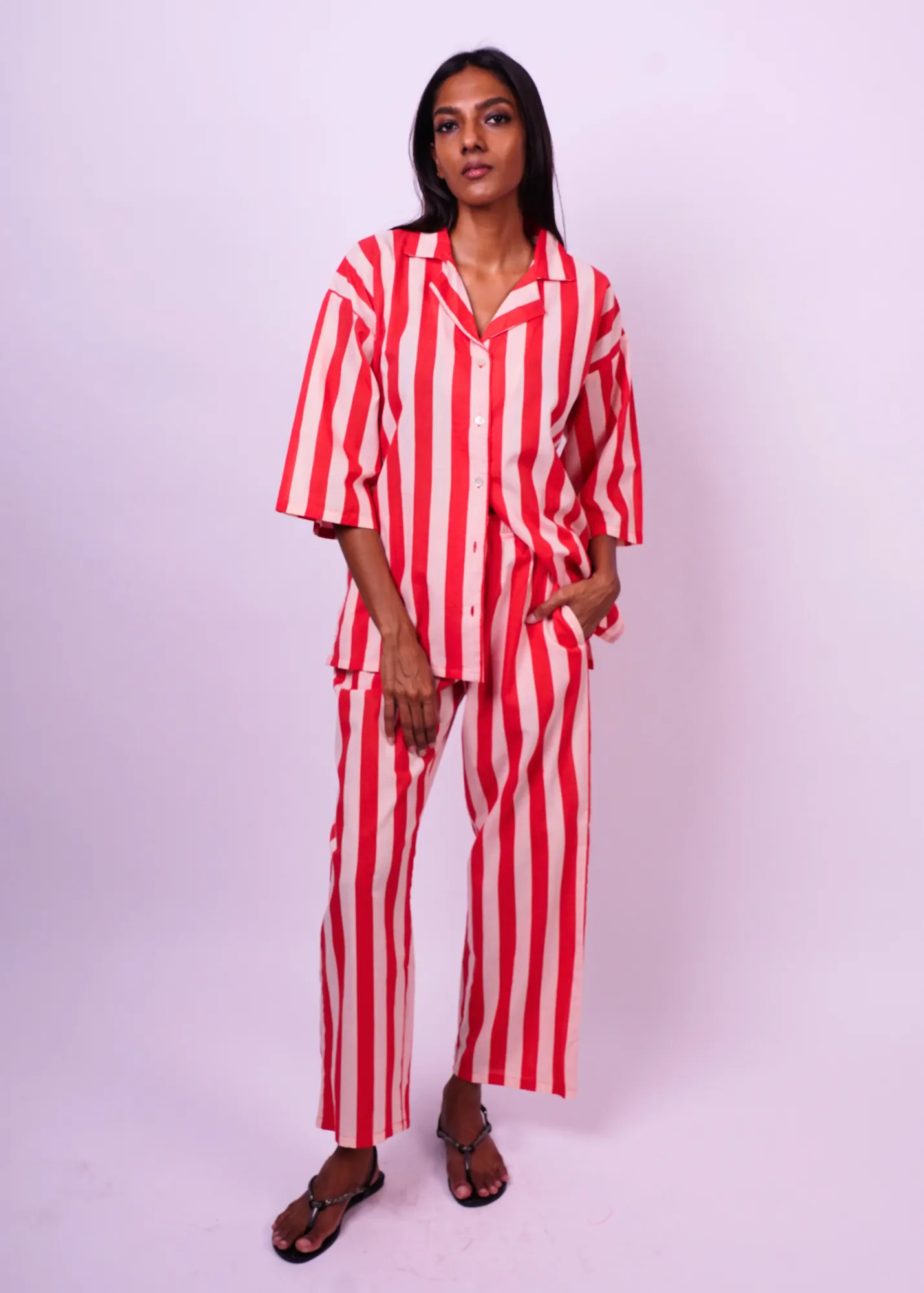 Sharan Boxy PJ 2pc Set - Cove Red Stripes