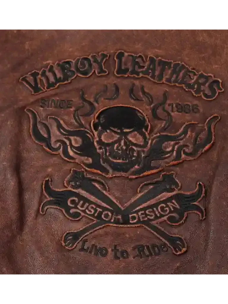 Woody Brown Biker Leather Jacket