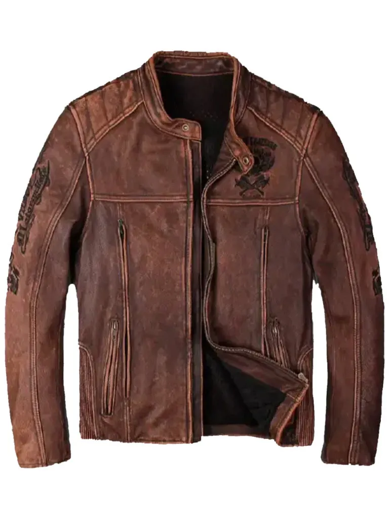 Woody Brown Biker Leather Jacket
